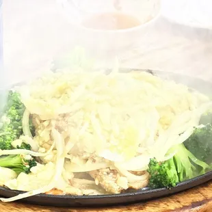  plate of food being cooked