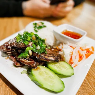 a plate of food on a table