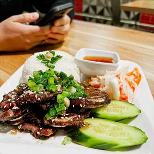 a plate of food on a table