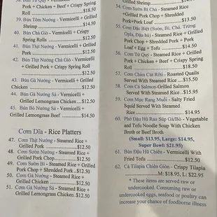 New Updated Menu from the restaurant!