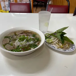 Pho with brisket and beef balls