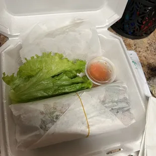 Banh MI Cha Nuong wrapped in back covered Vietnamese Eggrolls