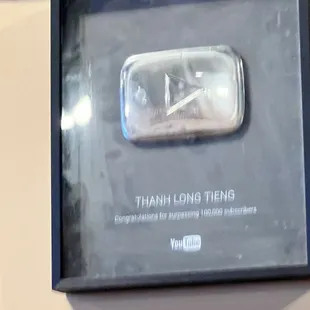 You Tube Creator Award