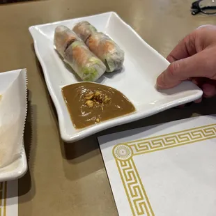 Spring rolls with peanut sauce