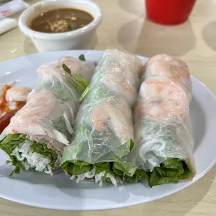 Fresh rolls. We're really tasty but stuck together