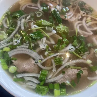 Pho #3 (well done brisket + round eye steak)