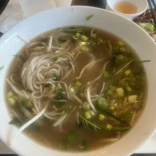 Pho with very little meat.