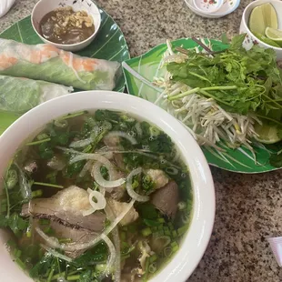 #21 PHO with Shrimp Rolls