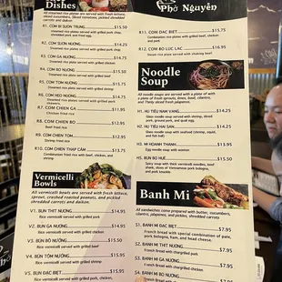 menu