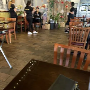 Servers or whoever being loud in the corner speaking in (Spanish-not that it matters but it&apos;s an Asian vibe)