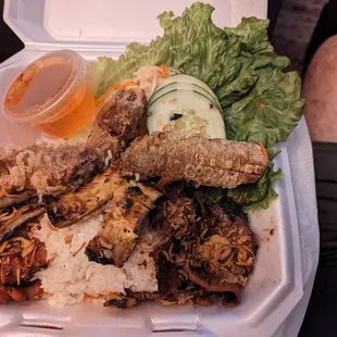 a close up of a plate of food