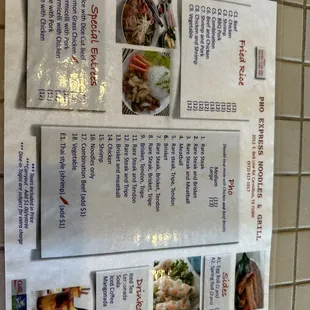 the menu