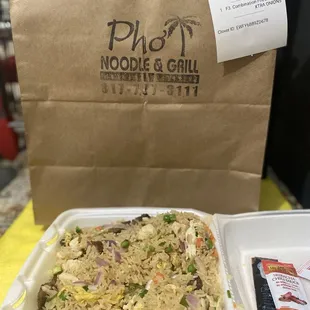 a meal in a takeout container
