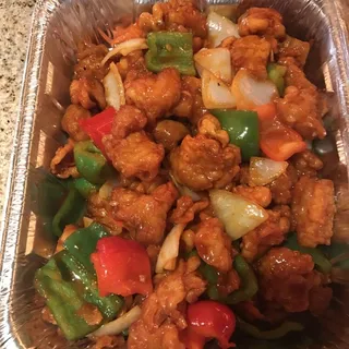 Sweet and Sour Chicken Rice Dish