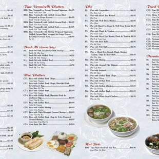 a menu for a chinese restaurant