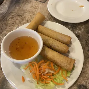 Crispy spring rolls (we had already dug in)