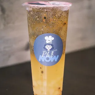 Passion Fruit Drink with Chia Seeds &amp; Crystal Boba