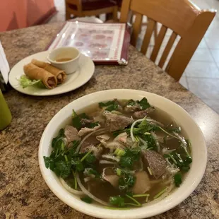 Special Combination Pho. Very generous portions but broth lacks depth of flavor. Not enough star anise. Tastes like chicken broth.