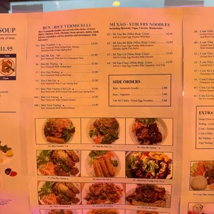 Menu with pics