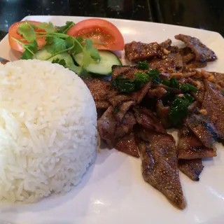 Steamed Rice with Grilled Pork Chop