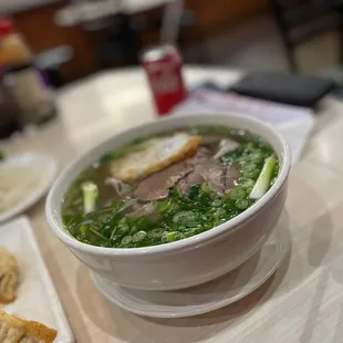 Pho rare steak brisket