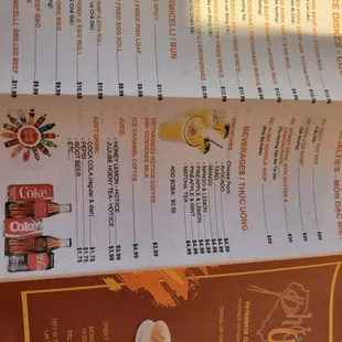  a menu for a restaurant
