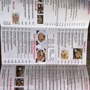 Menu - Appetizers, Fried Rice, Bánh Mì, Stir Fried Noodle, Rice Dishes &amp; Kid's Menu