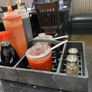 I have a thing for dirty condiment dishes. Nice and clean!