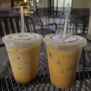 two cups of iced coffee