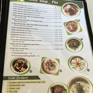 ramen and noodles, menu