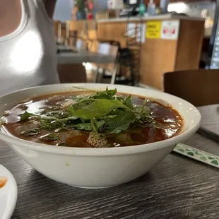 Beef pho (stew style), steak pho, chicken salad.