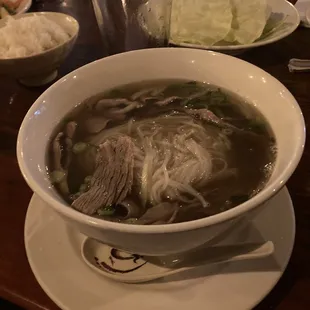 Rare beef and brisket pho