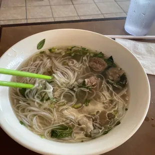 Half eaten yummy pho