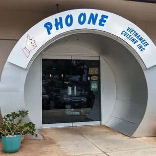 the entrance to the building