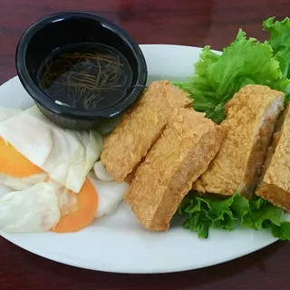 C12. Tofu Paper-Wrapped Shrimp Cake and Fresh Vegetables