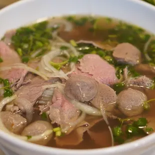 Super bowl size pho with 3 choice meats $25.99 good for two people *10/27/24
