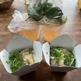 1 regular and 1 large pho #3 (flank, brisket, tendon, tripe)