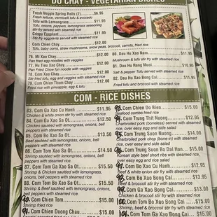 menu