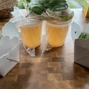 1 regular and 1 large pho #3 (flank, brisket, tendon, tripe)