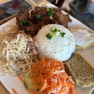 Pork chop rice plate