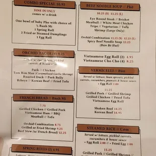 Current menu Jan 2024