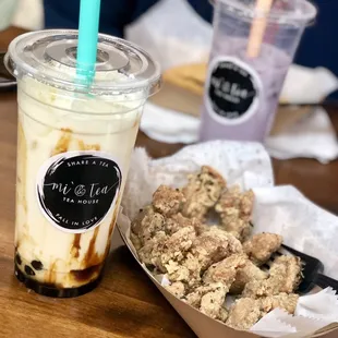Kuro Milk Tea and Taiwanese Popcorn Chicken