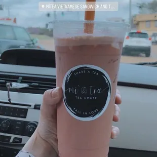 Strawberry Green Milk Tea