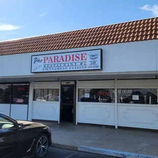 the front of the restaurant