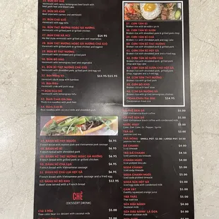 menu