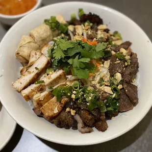 43. Vermicelli Grilled Pork &amp; Eggroll Bowl (Bún Thịt Nướng Chả Giò)