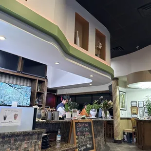 the inside of a restaurant