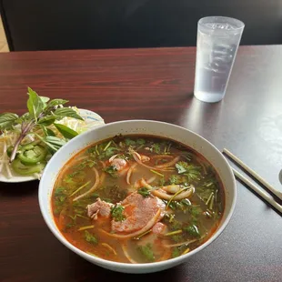 Spicy lemongrass soup.  Not too spicy but delicious.