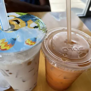 two drinks on a table