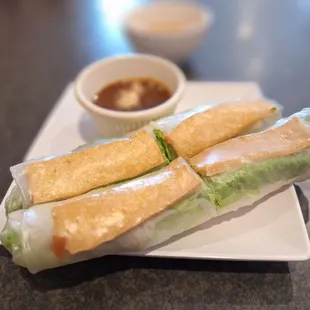 Spring rolls will grilled tofu